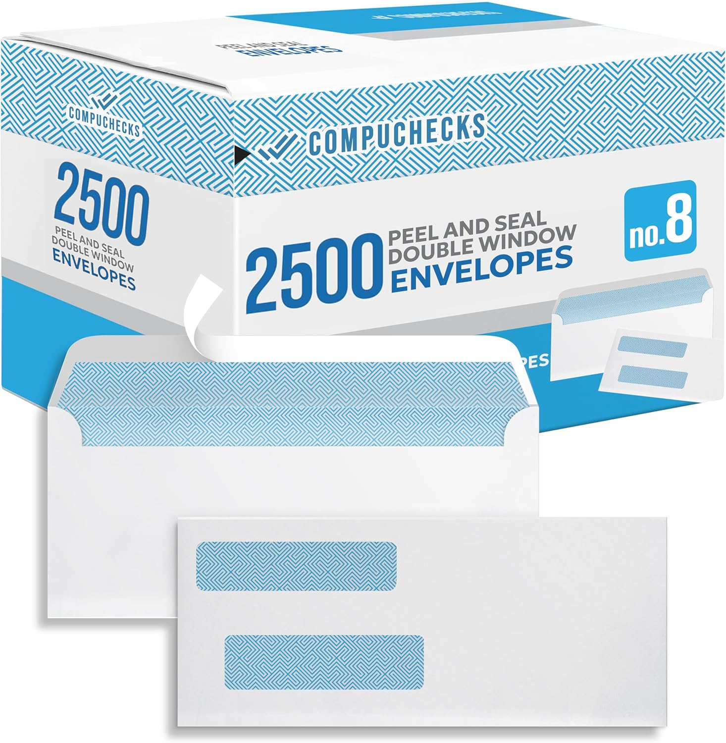 Envelopes -   Peel & Seal Double Window Check Envelopes (8801)