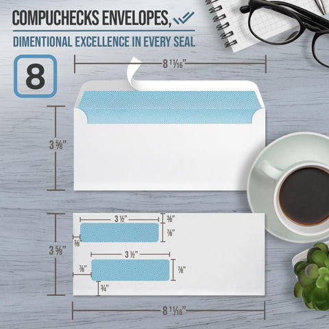 Envelopes -   Peel & Seal Double Window Check Envelopes (8801)
