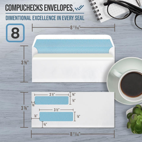 Envelopes - Flip & Seal Double Window Check Envelopes (8600)