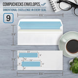 Envelopes - Flip & Seal Double Window #9 Security Envelopes (9600)