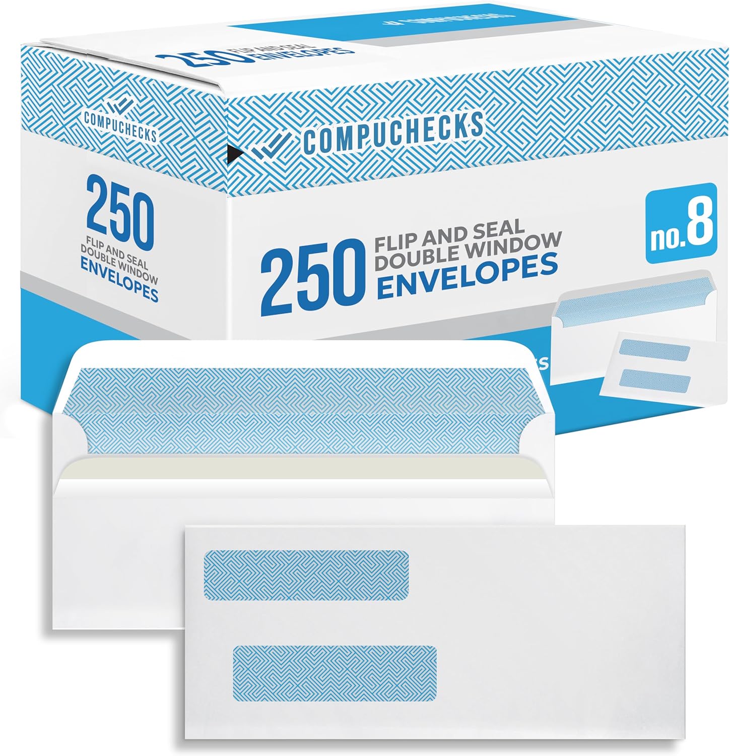 Envelopes - Flip & Seal Double Window Check Envelopes (8600)