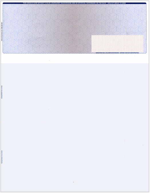 High Security Blank Check on Top