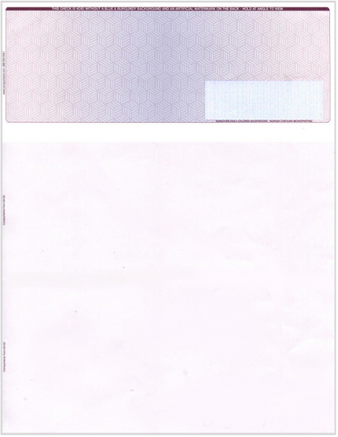 High Security Blank Check on Top