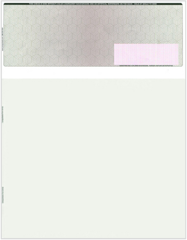 High Security Blank Check on Top