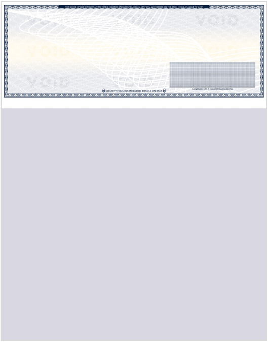 High Security Blank Check on Top