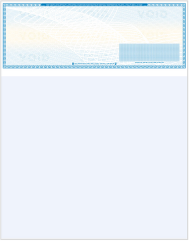 High Security Blank Check on Top