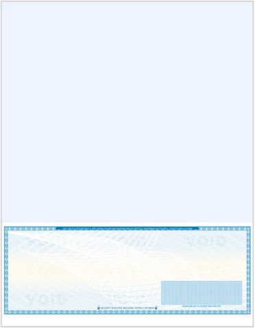 High Security Blank Check on Bottom