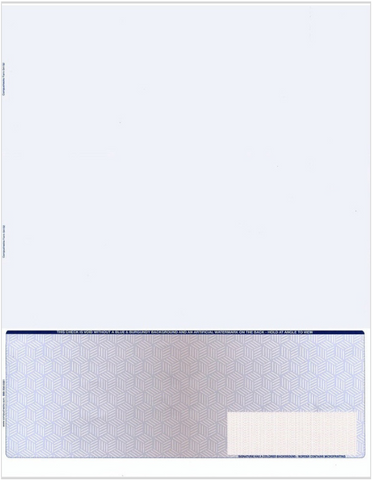 High Security Blank Check on Bottom