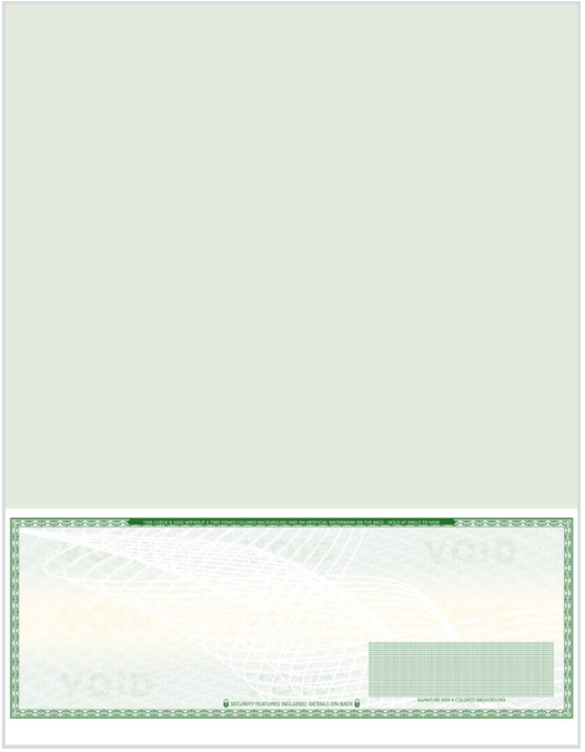 High Security Blank Check on Bottom