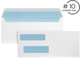 Envelopes - Regular Gummed Double Window #10 Security Envelopes (8500)
