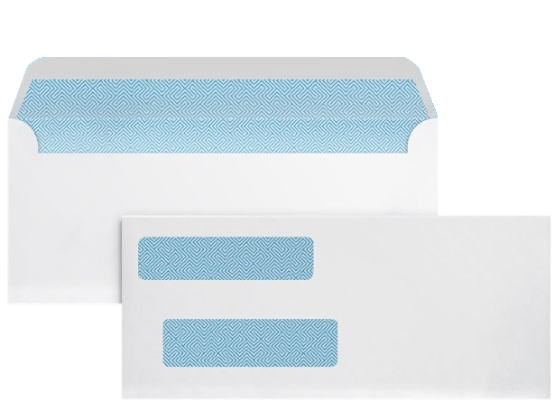 Envelopes - Regular Gummed Double Window #10 Security Envelopes (8500)