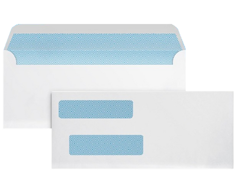 Envelopes - Regular Gummed Double Window #10 Security Envelopes (8500)