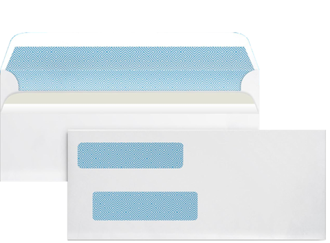 Envelopes - Flip & Seal Double Window #9 Security Envelopes (9600)