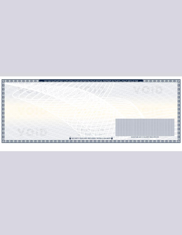 High Security Blank Check in Middle