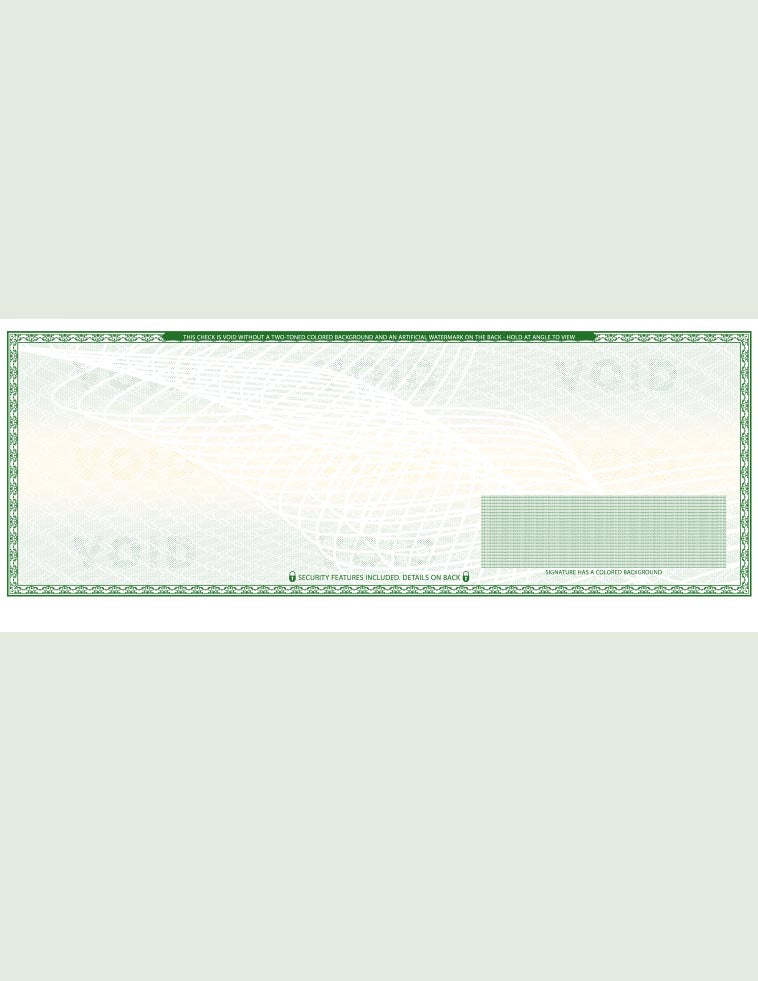 High Security Blank Check in Middle