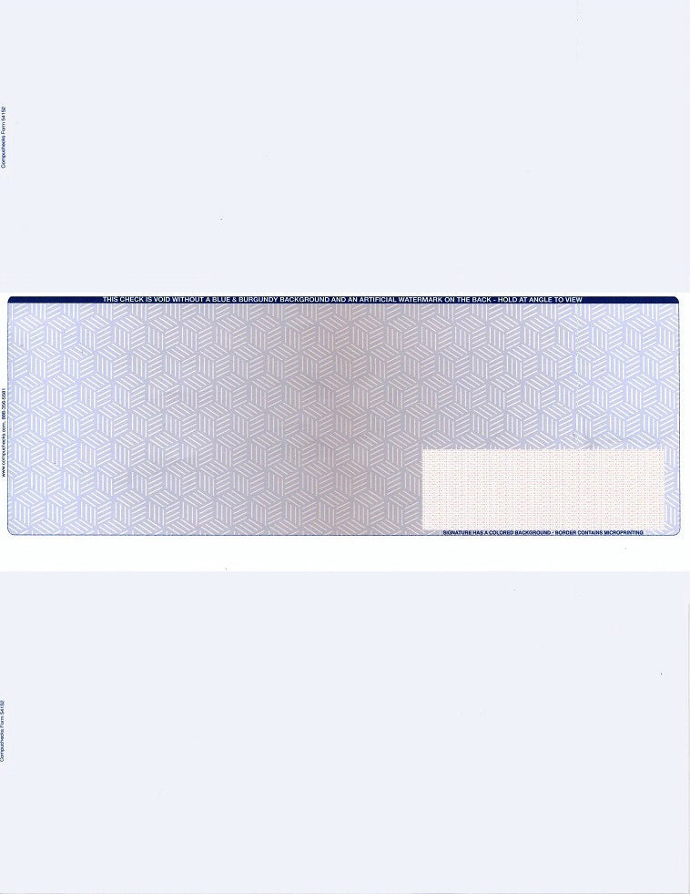 High Security Blank Check in Middle