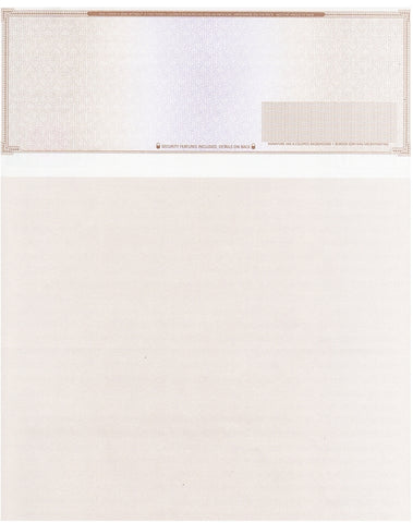 High Security Blank Check on Top