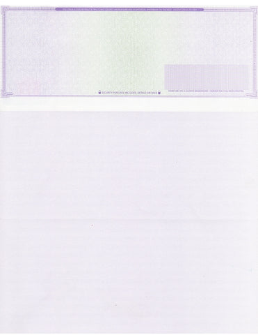 High Security Blank Check on Top