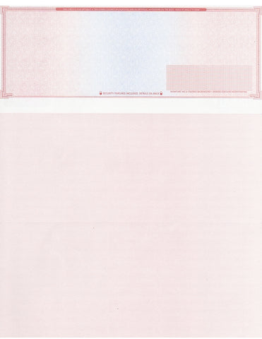 High Security Blank Check on Top